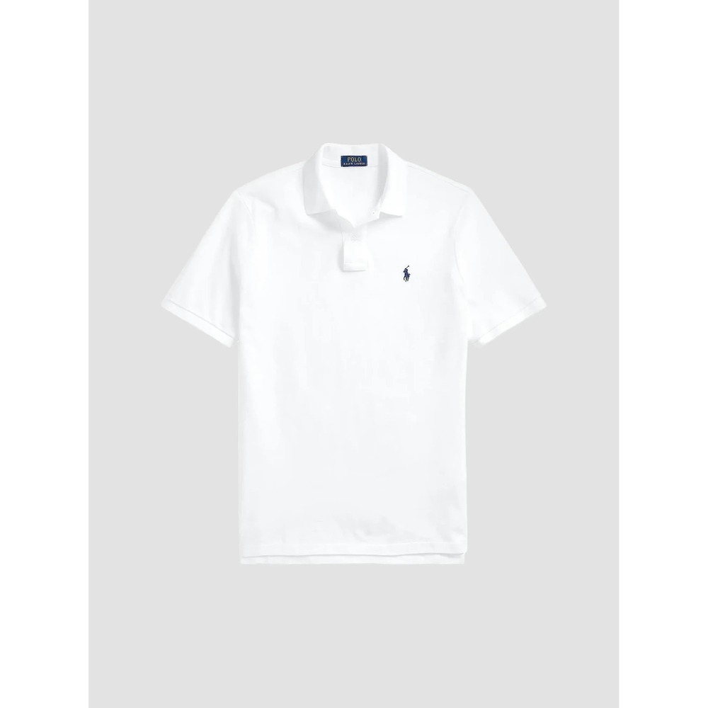 Polo Ralph Lauren Cotton Mesh Solid Classic Fit Polo Shirt White Size Medium NEW